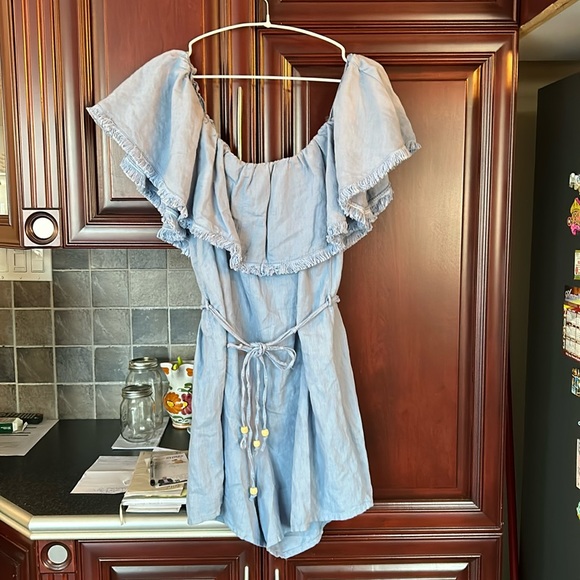 ZARA linen blend romper size large - Picture 3 of 9